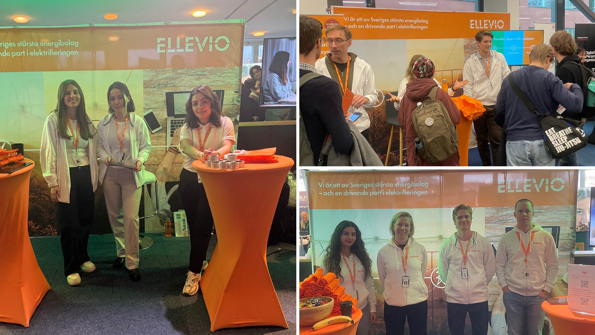 Collage med medarbetare p&aring; studentm&auml;ssor.